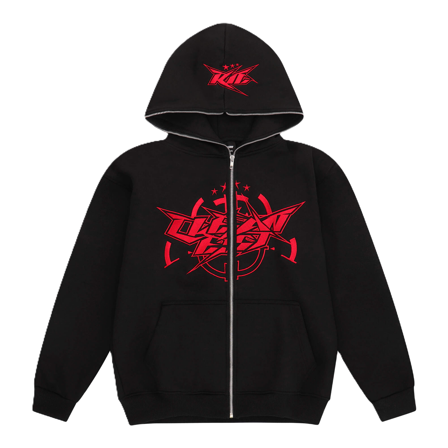 KEEP IT CLEAN - INFINITY FULL ZIPPER HOOD - RED/BLACK*