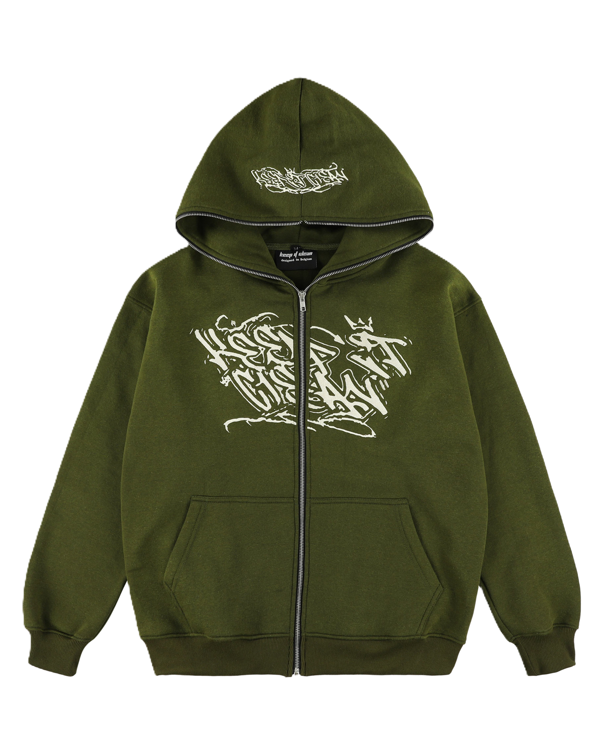 KEEP IT CLEAN "SIXT CIRCLE" FULL ZIP HOOD MOSS GREEN