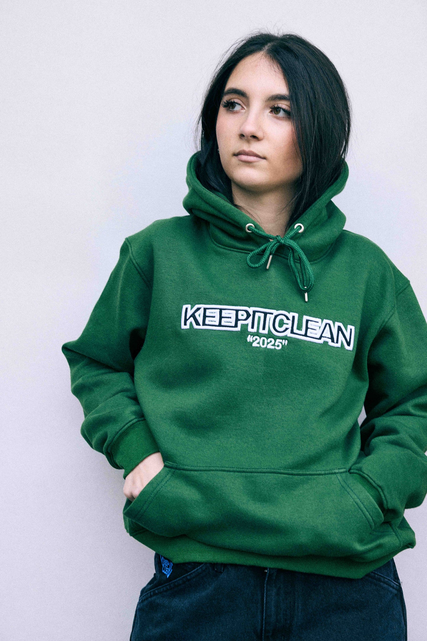 KEEP IT CLEAN -EVERBOLD GREEN HOODIE