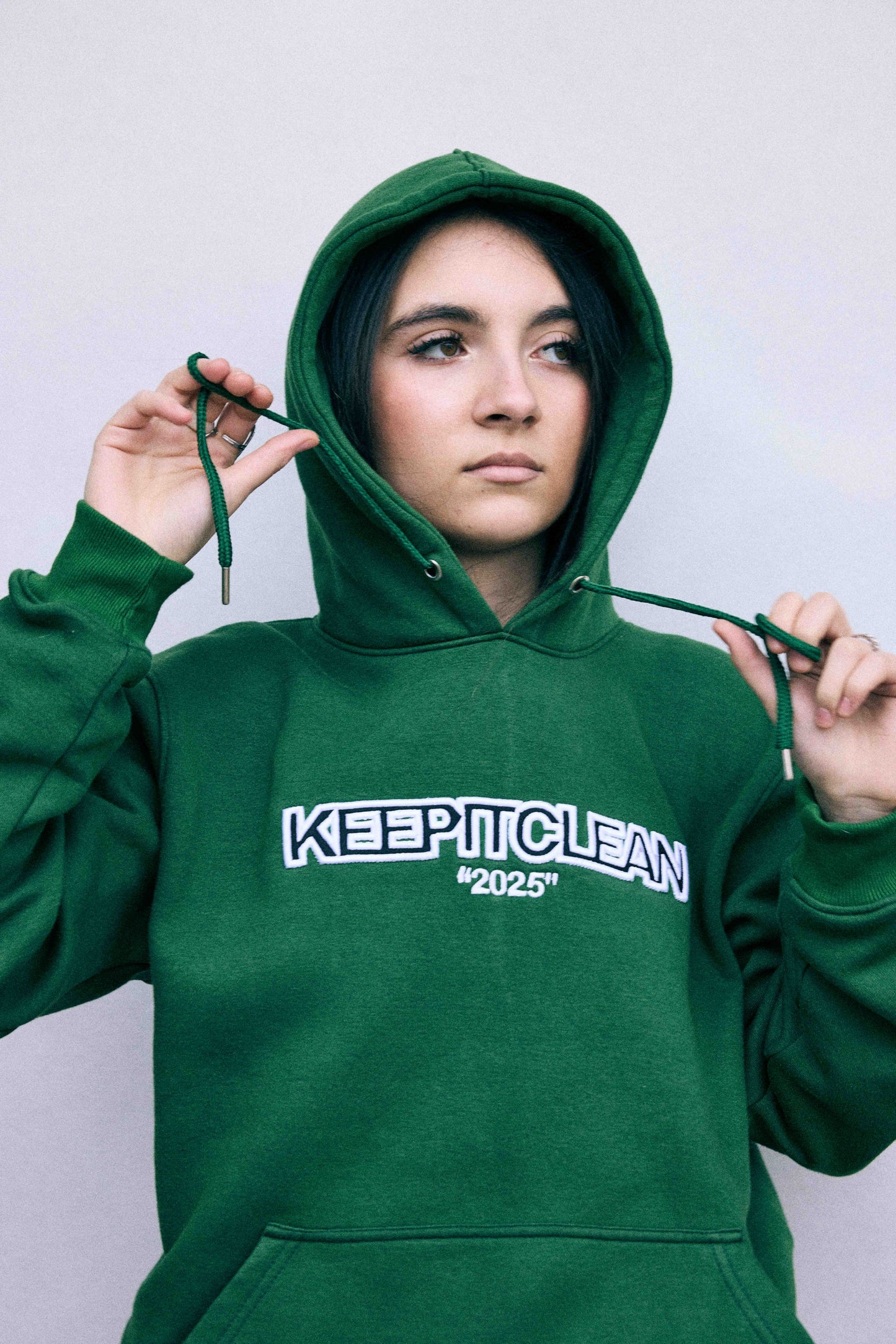 KEEP IT CLEAN -EVERBOLD GREEN HOODIE