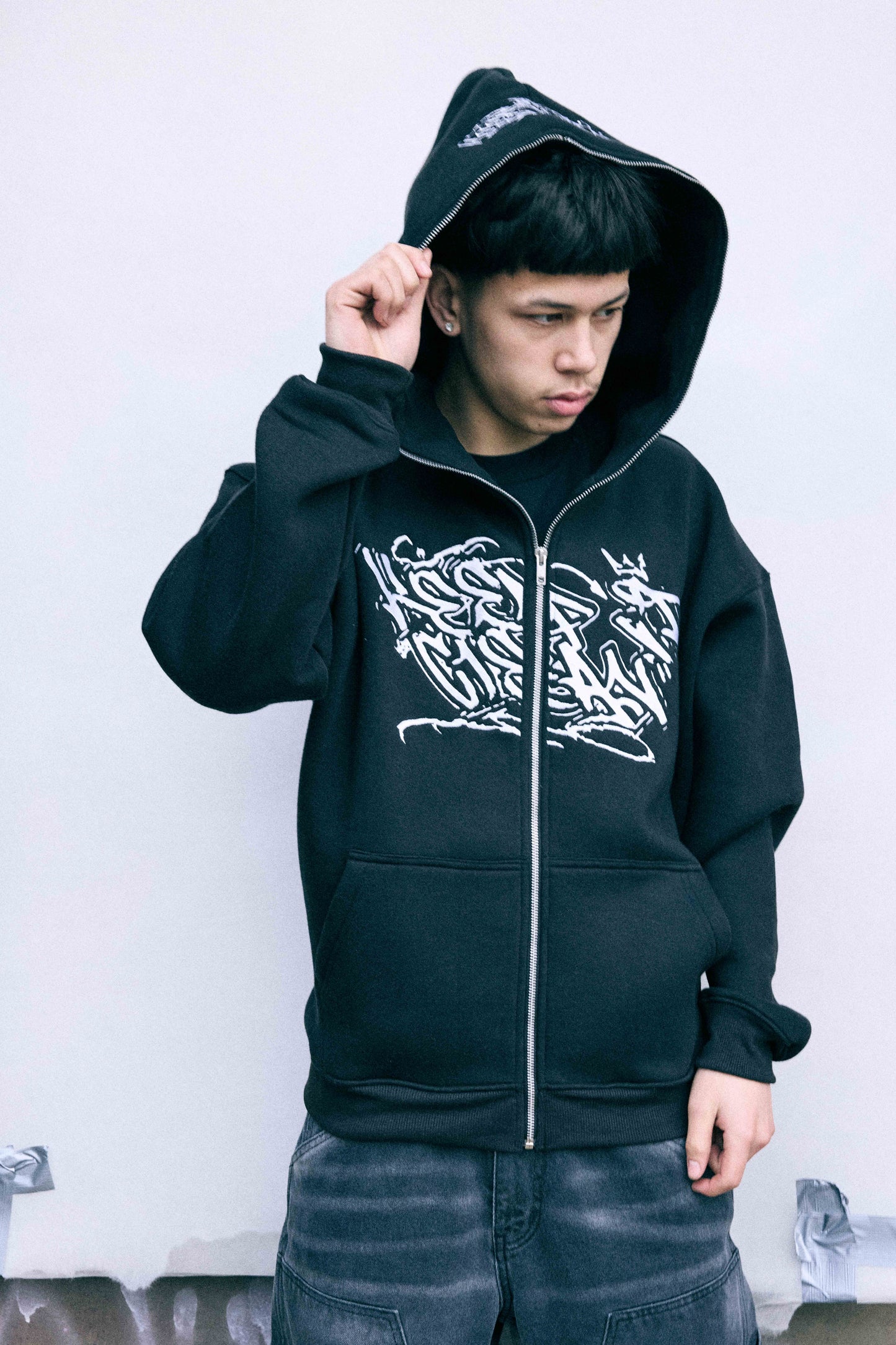 KEEP IT CLEAN "SIXT CIRCLE" FULL ZIP HOOD BLACK