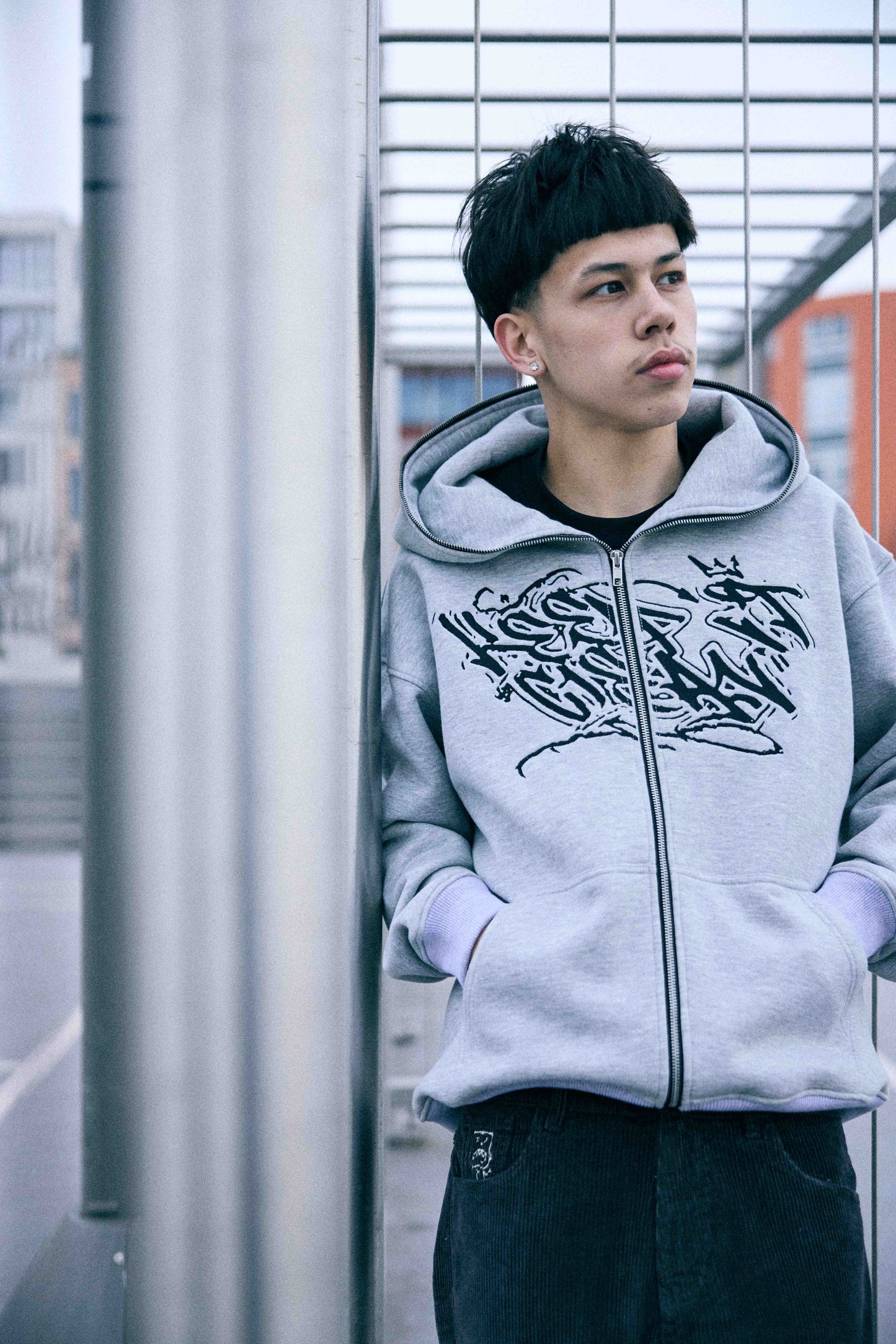 KEEP IT CLEAN "SIXT CIRCLE" FULL ZIP HOOD GREY