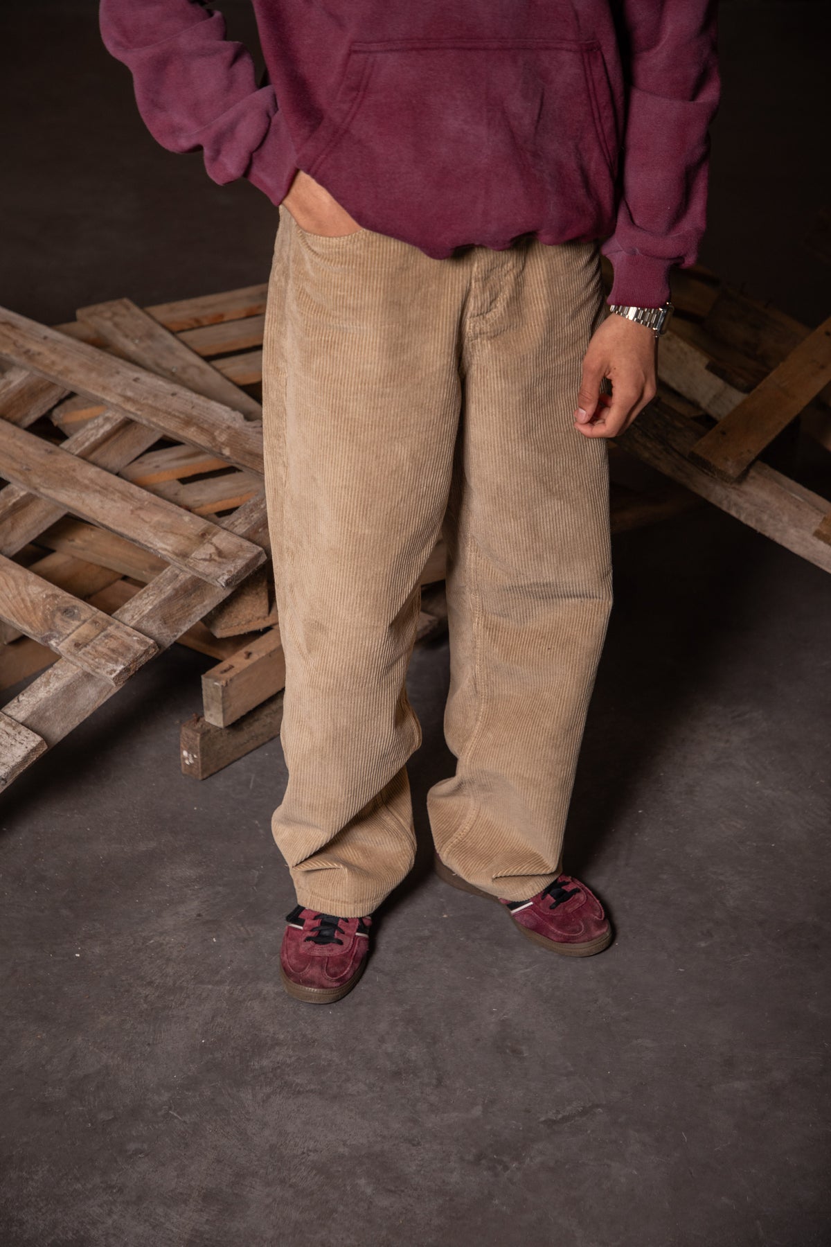 KEEP IT CLEAN - LOOSE PANT CORDUROY - SAND BEIGE
