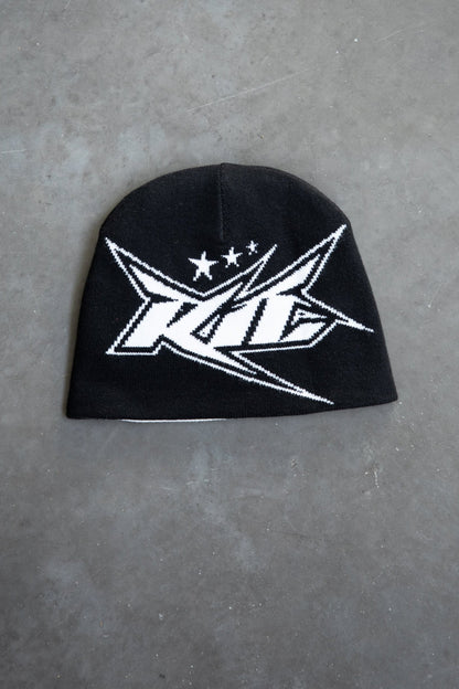 KEEP IT CLEAN -  INFINITY REVERSIBLE BEANIE - BLACK/WHITE