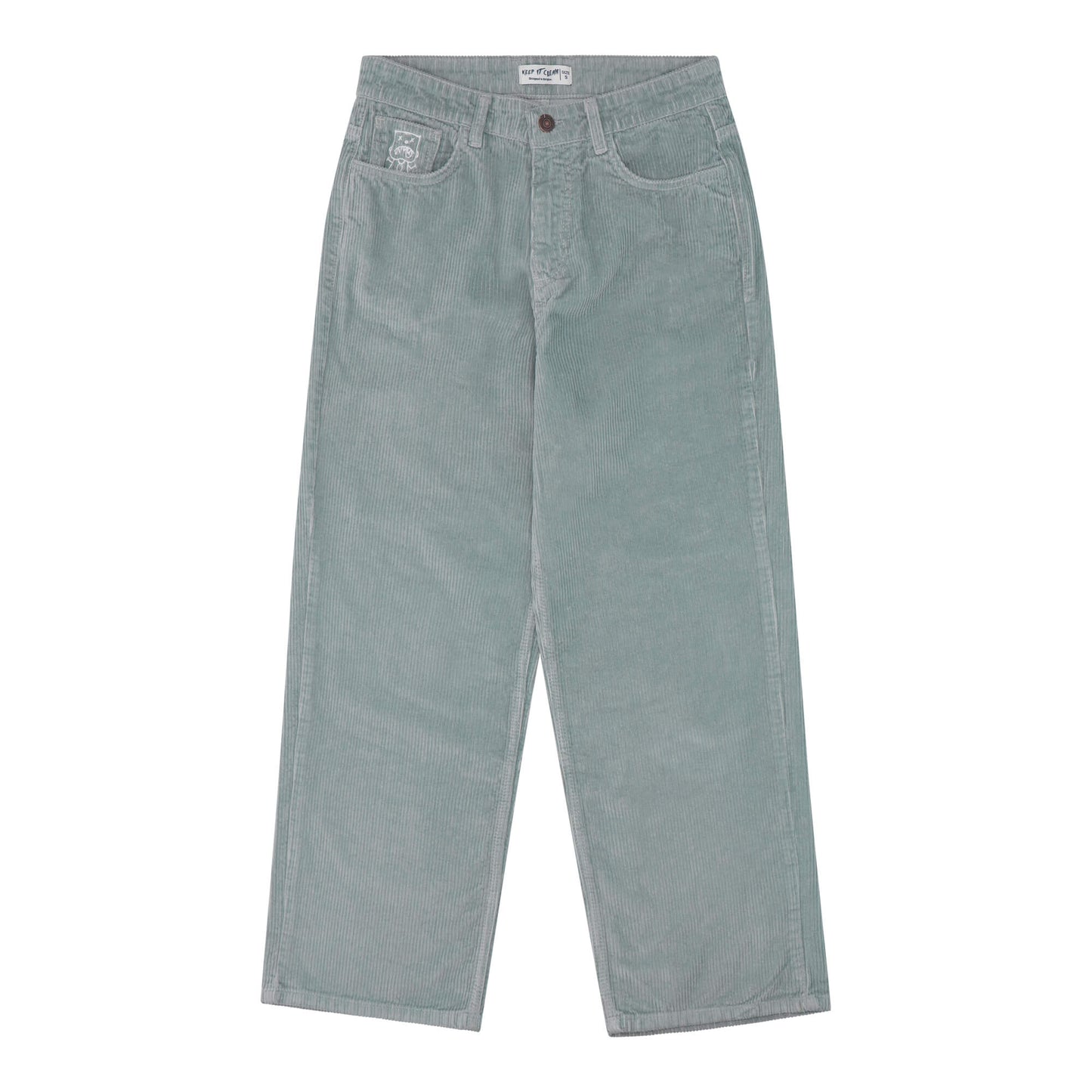 KEEP IT CLEAN - LOOSE PANT CORDUROY - AQUA/MINT