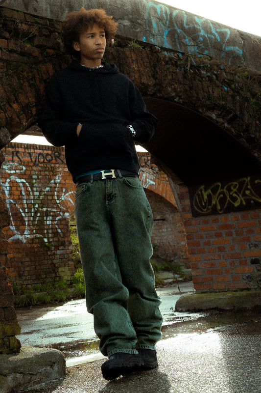 KEEP IT CLEAN - LOOSE PANT - BLACK/GREEN