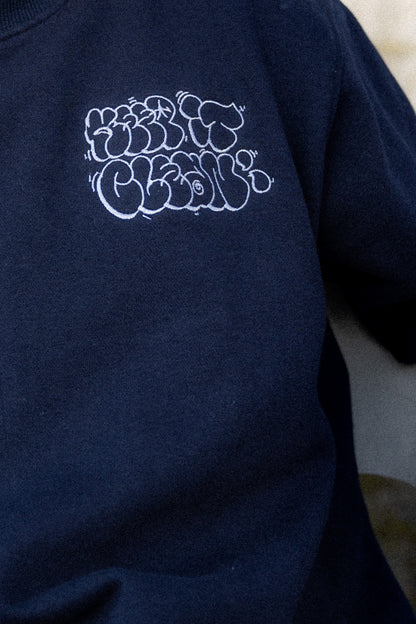 KEEP IT CLEAN - THROW UP CREWNECK - NAVY