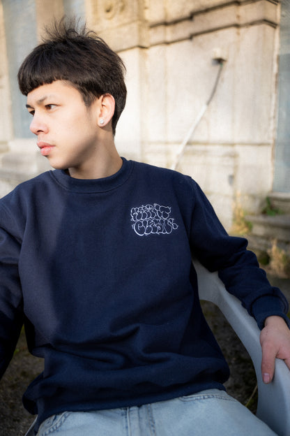 KEEP IT CLEAN - THROW UP CREWNECK - NAVY