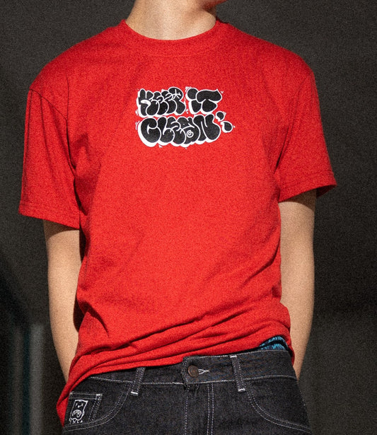 KEEP IT CLEAN - THROW UP TEE - RED