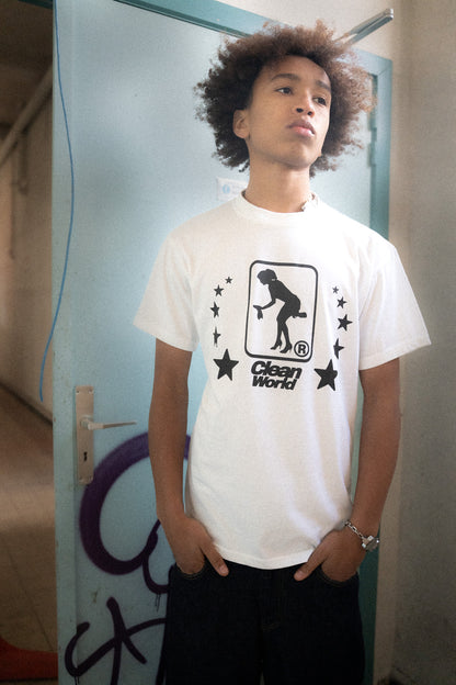 KEEP IT CLEAN - CLEANING LADY TEE - WHITE