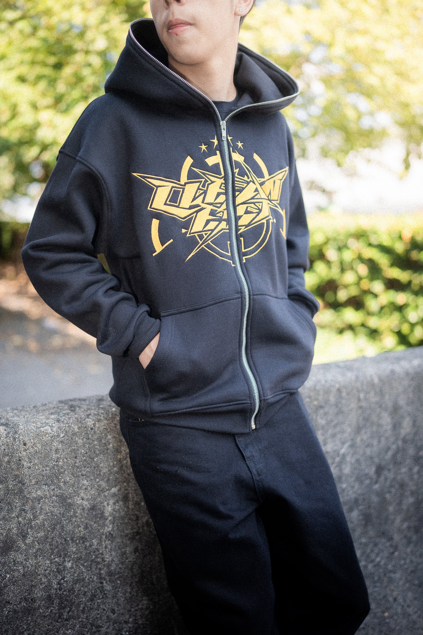 KEEP IT CLEAN - INFINITY FULL ZIPPER HOOD - BLACK/YELLOW*