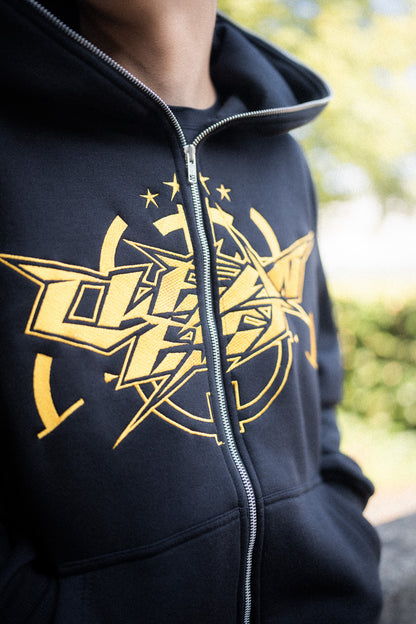 KEEP IT CLEAN - INFINITY FULL ZIPPER HOOD - BLACK/YELLOW*