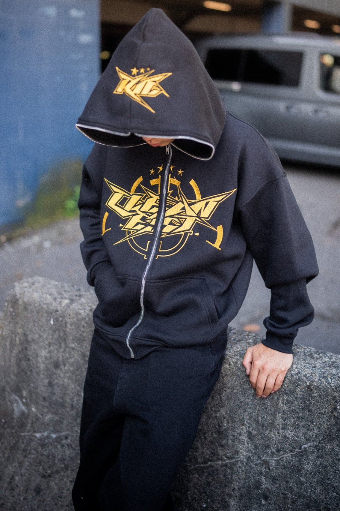 KEEP IT CLEAN - INFINITY FULL ZIPPER HOOD - BLACK/YELLOW*