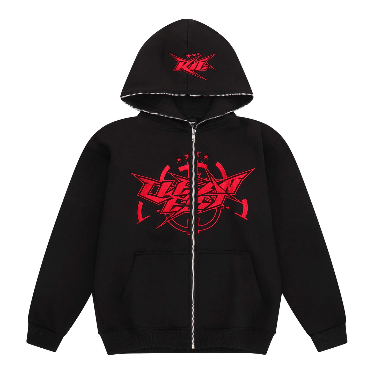 KEEP IT CLEAN - INFINITY FULL ZIPPER HOOD - RED/BLACK*