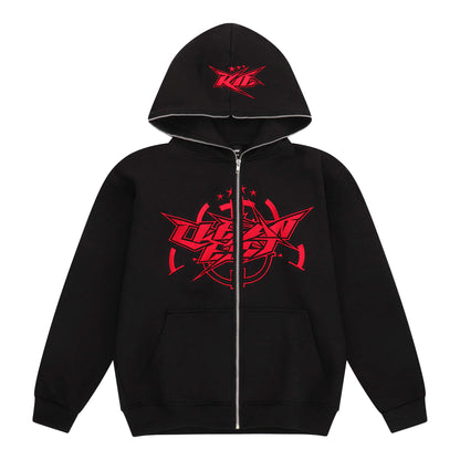 KEEP IT CLEAN - INFINITY FULL ZIPPER HOOD - RED/BLACK*