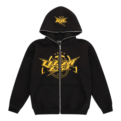 KEEP IT CLEAN - INFINITY FULL ZIPPER HOOD - BLACK/YELLOW*