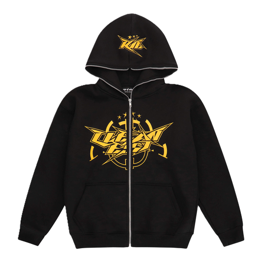 KEEP IT CLEAN - INFINITY FULL ZIPPER HOOD - BLACK/YELLOW*