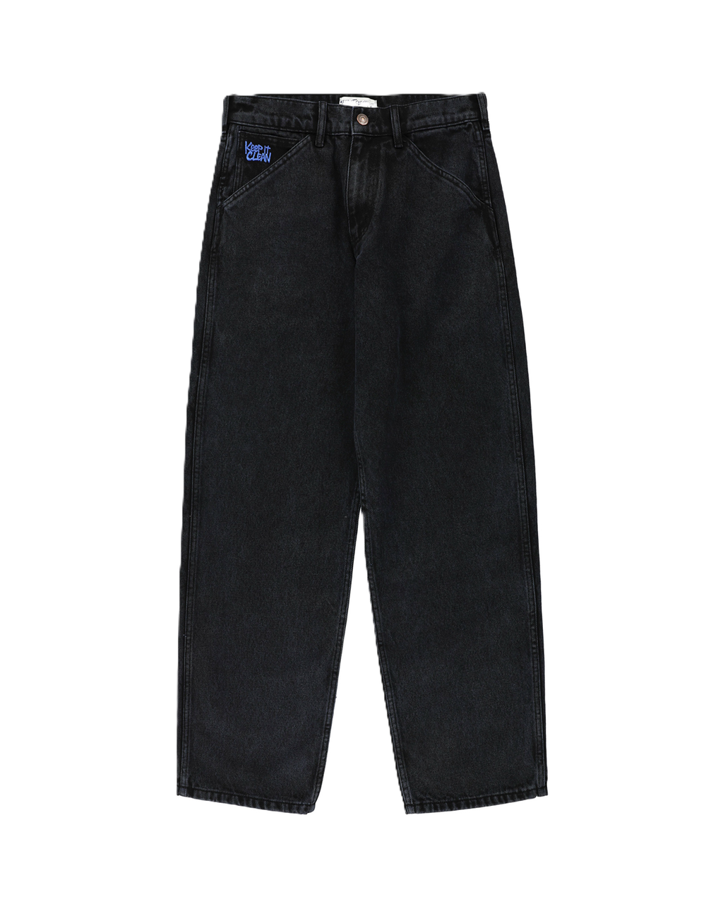 KEEP IT CLEAN - RELAXED PANTS BLACKBLUE OVERDYE