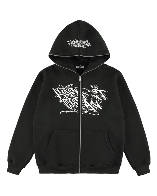 KEEP IT CLEAN "SIXT CIRCLE" FULL ZIP HOOD BLACK