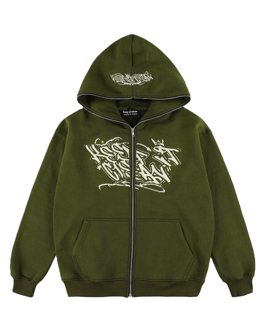 KEEP IT CLEAN "SIXT CIRCLE" FULL ZIP HOOD MOSS GREEN