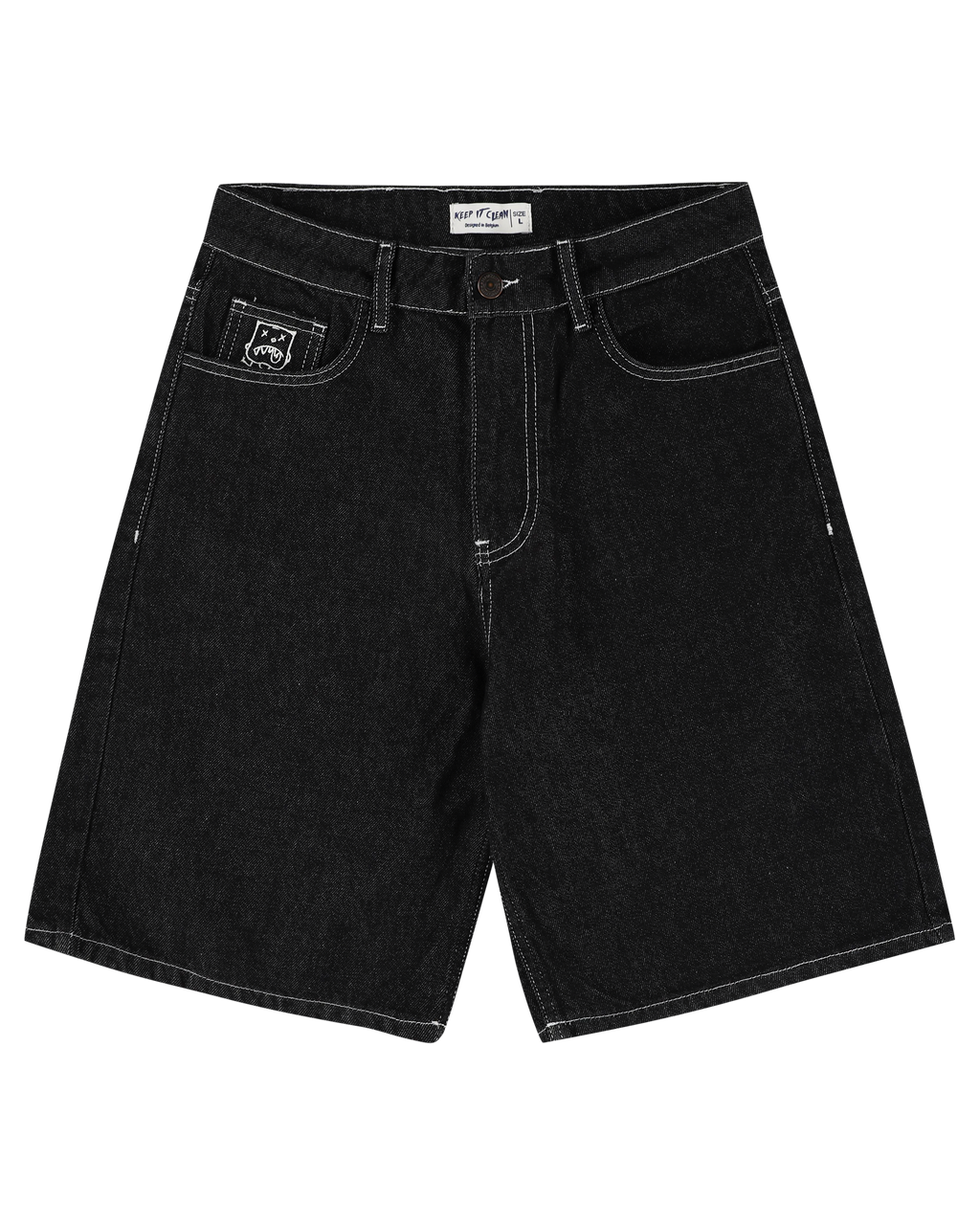 KEEP IT CLEAN - LOOSE SHORT - BLACK  GRAFFITI TAG