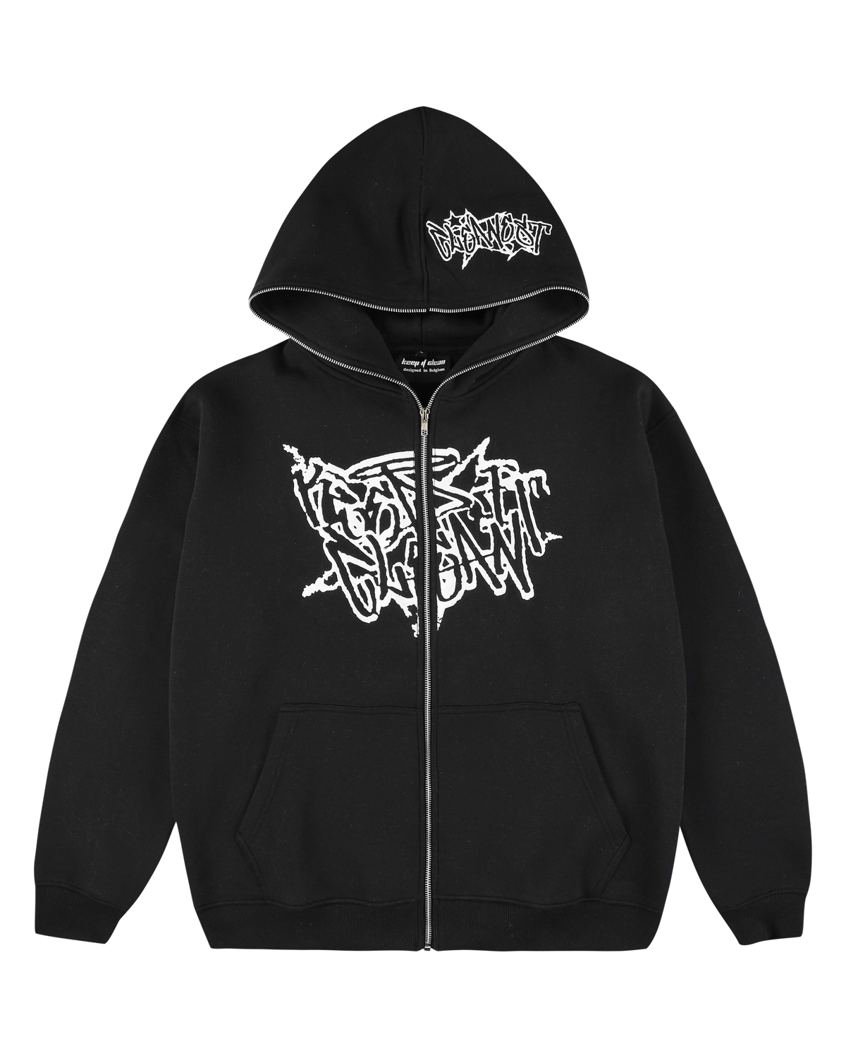 KEEP IT CLEAN "STREETCODE" FULL ZIP UP HOODIE BLACK