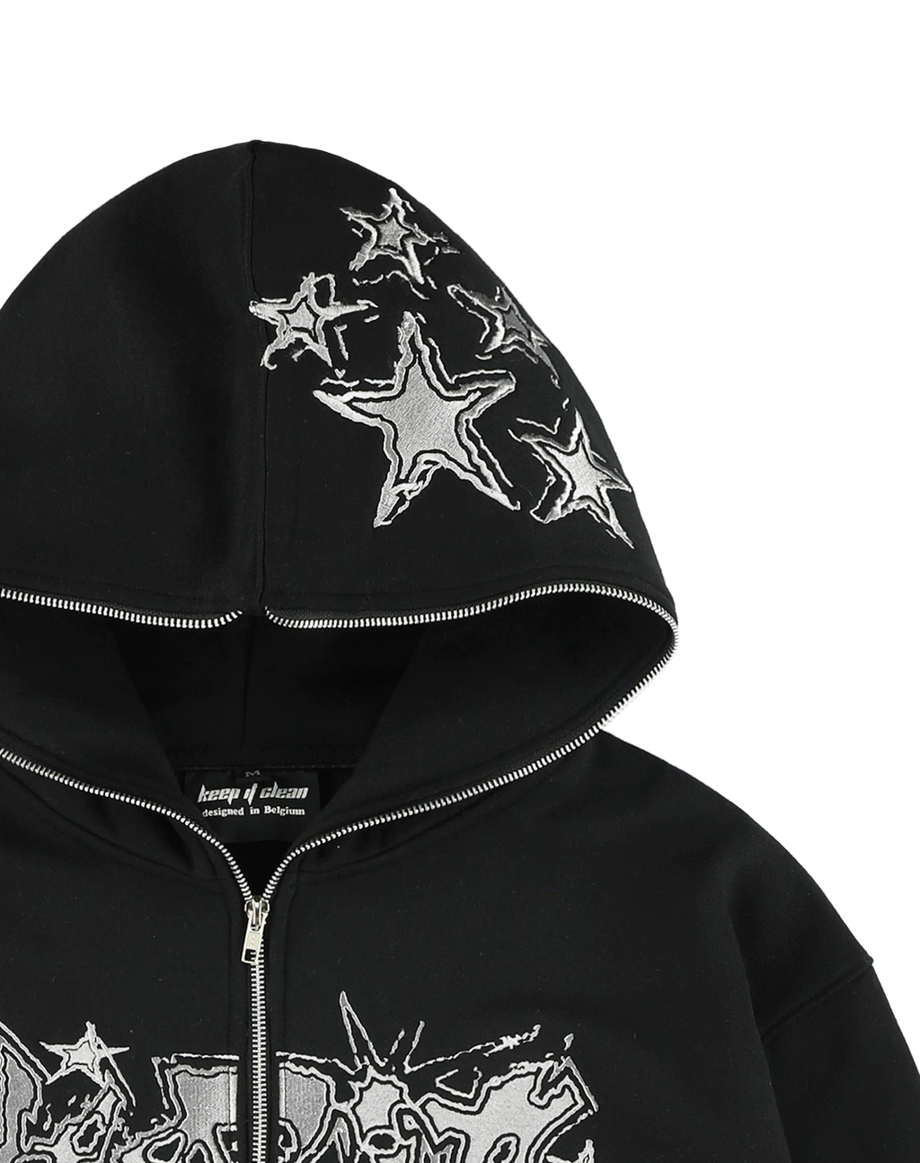 KEEP IT CLEAN -GALACTIC FULL ZIP HOOD BLACK/WHITE