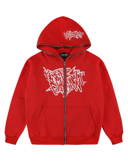 KEEP IT CLEAN "STREETCODE" FULL ZIP UP HOODIE BLOODY RED