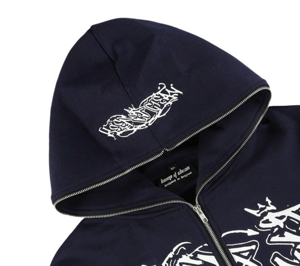 KEEP IT CLEAN "SIXT CIRCLE" FULL ZIP HOOD NAVY