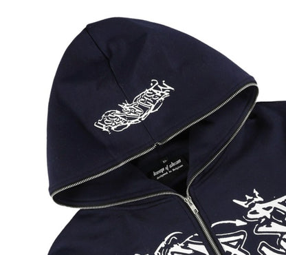 KEEP IT CLEAN "SIXT CIRCLE" FULL ZIP HOOD NAVY