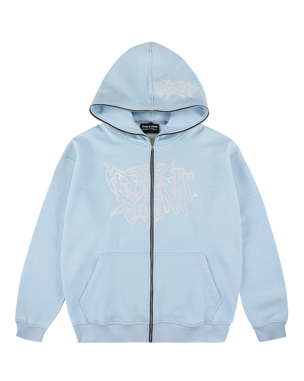 KEEP IT CLEAN "STREETCODE" FULL ZIP UP HOODIE BLUE SKY