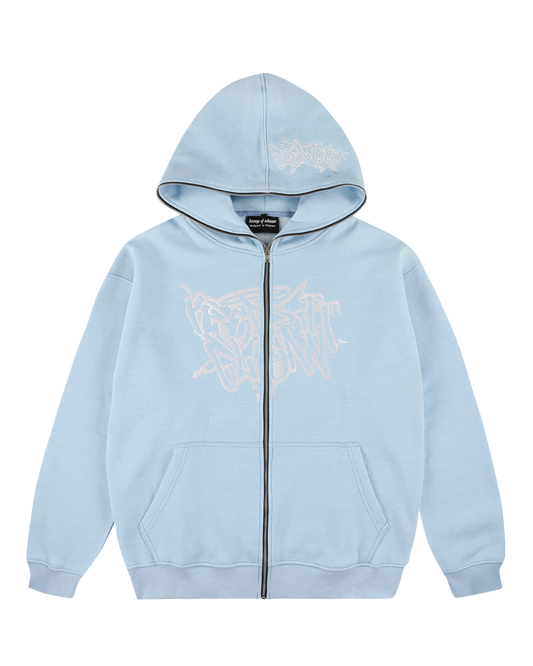 KEEP IT CLEAN "STREETCODE" FUL ZIP UP HOODIE BLUE SKY