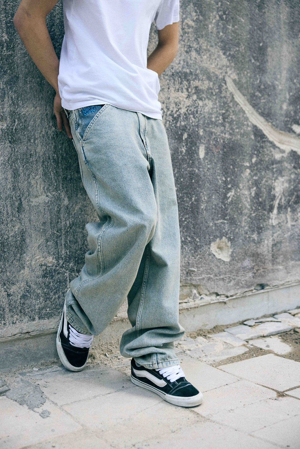 KEEP IT CLEAN - RELAXED PANTS ULTRA FADED BLUE