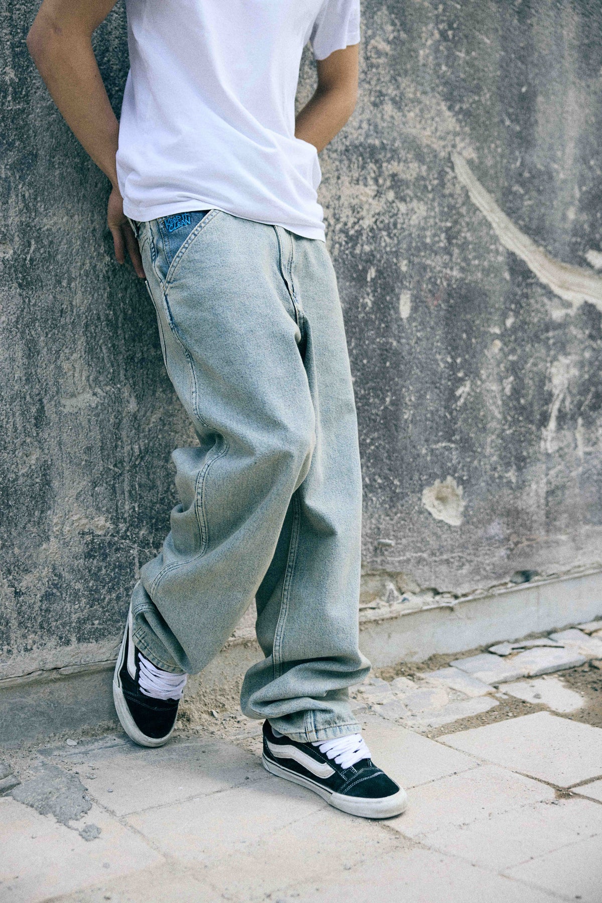 KEEP IT CLEAN - RELAXED PANTS ULTRA FADED BLUE