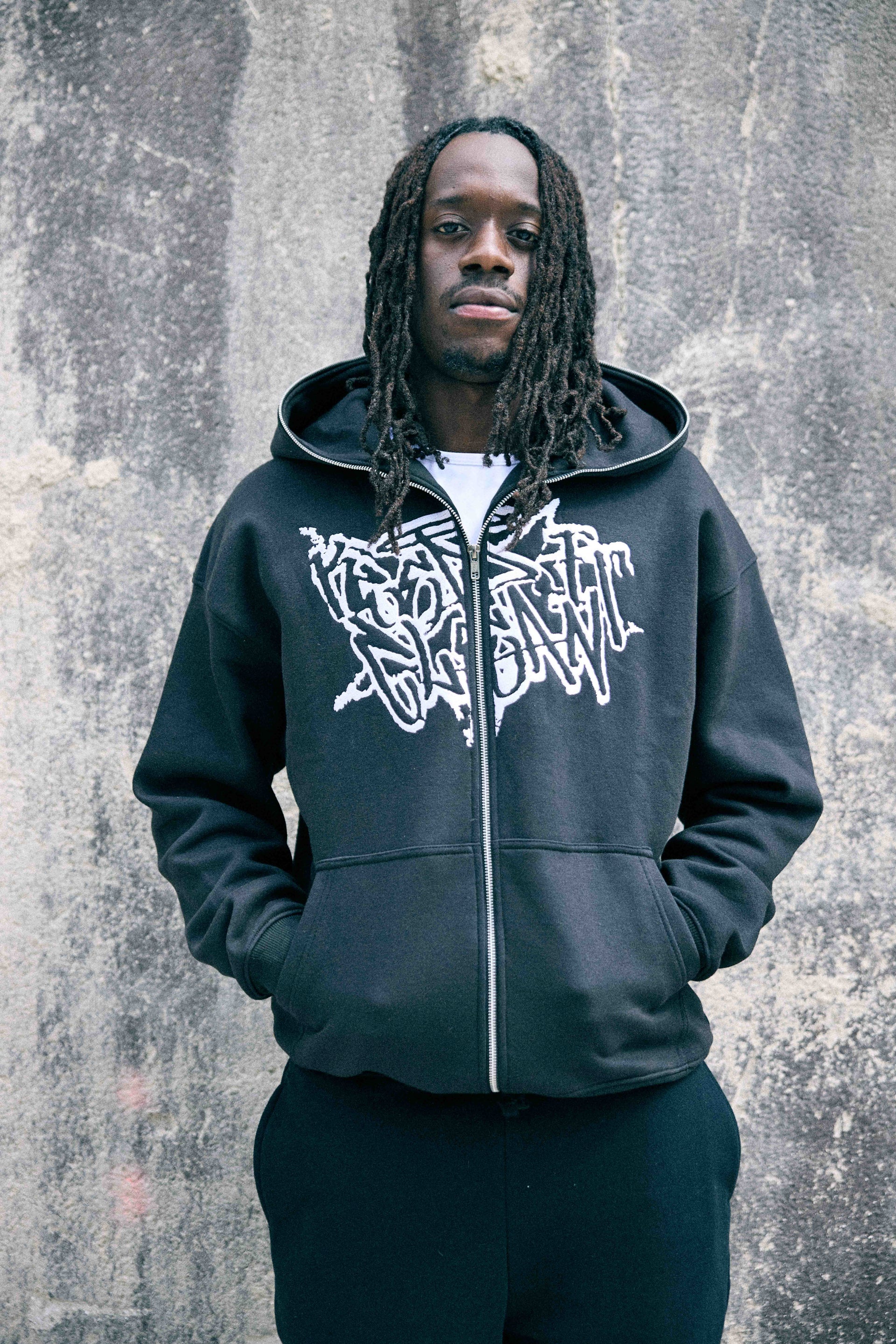 KEEP IT CLEAN "STREETCODE" FULL ZIP UP HOODIE BLACK
