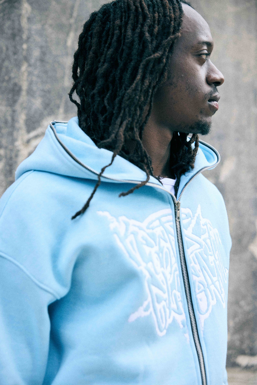 KEEP IT CLEAN "STREETCODE" FULL ZIP UP HOODIE BLUE SKY