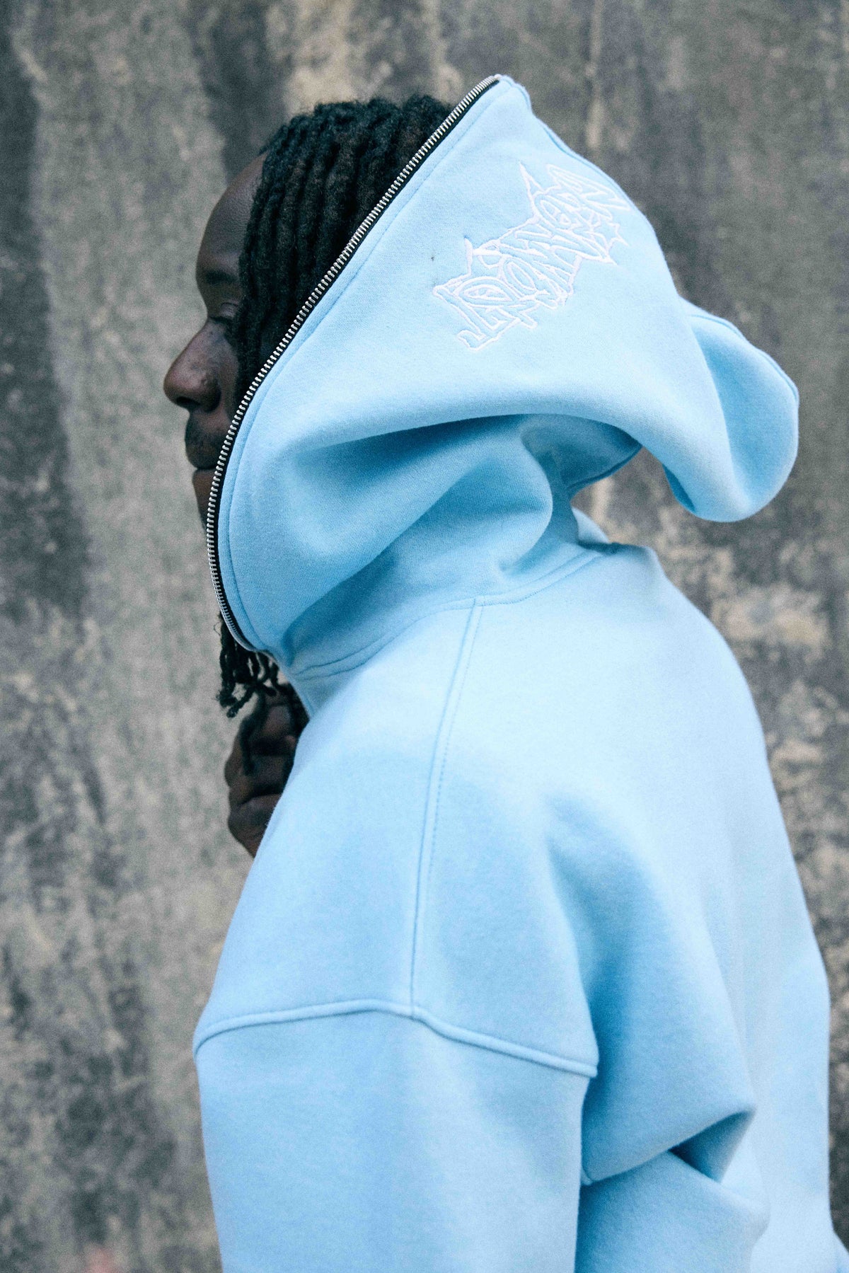 KEEP IT CLEAN "STREETCODE" FULL ZIP UP HOODIE BLUE SKY