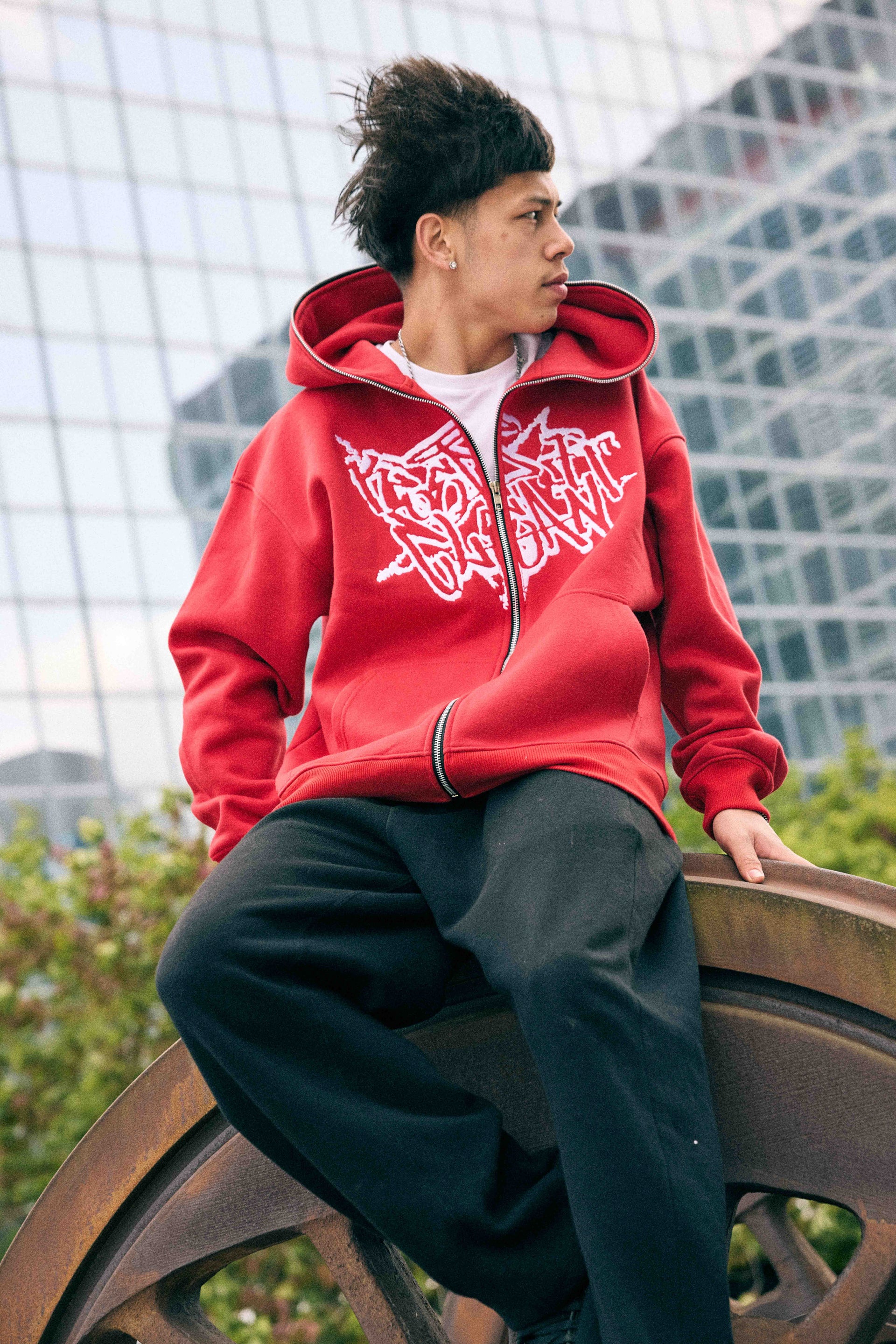 KEEP IT CLEAN "STREETCODE" FULL ZIP UP HOODIE BLOODY RED