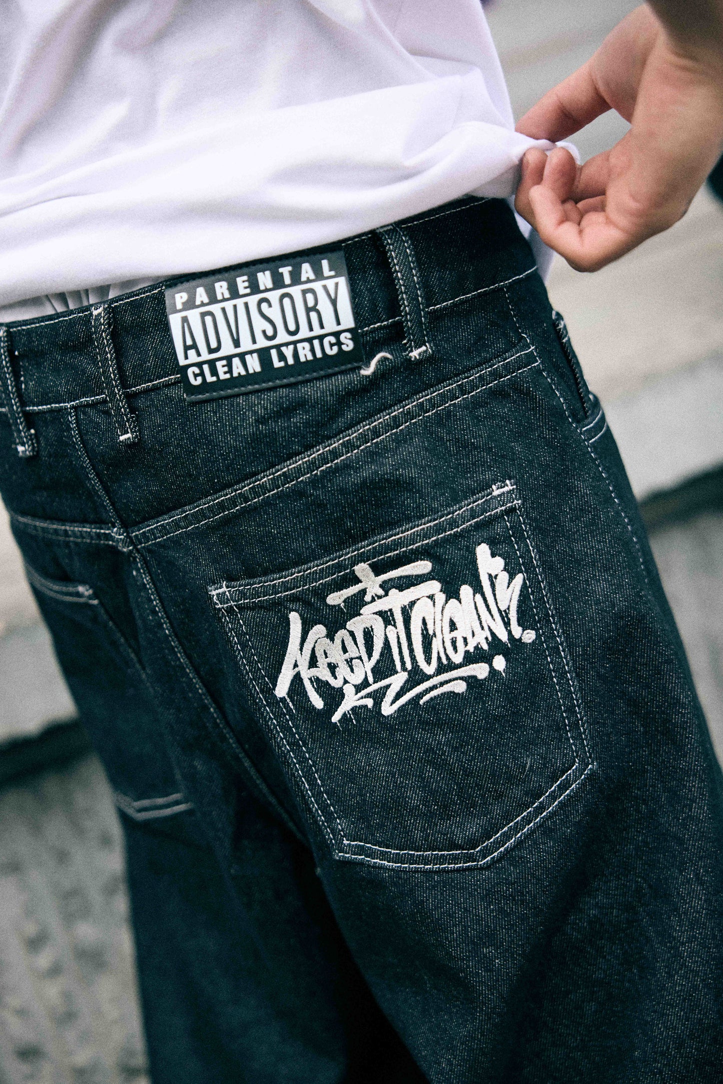 KEEP IT CLEAN - LOOSE SHORT - BLACK  GRAFFITI TAG