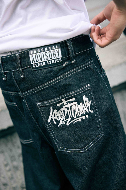 KEEP IT CLEAN - LOOSE SHORT - BLACK  GRAFFITI TAG