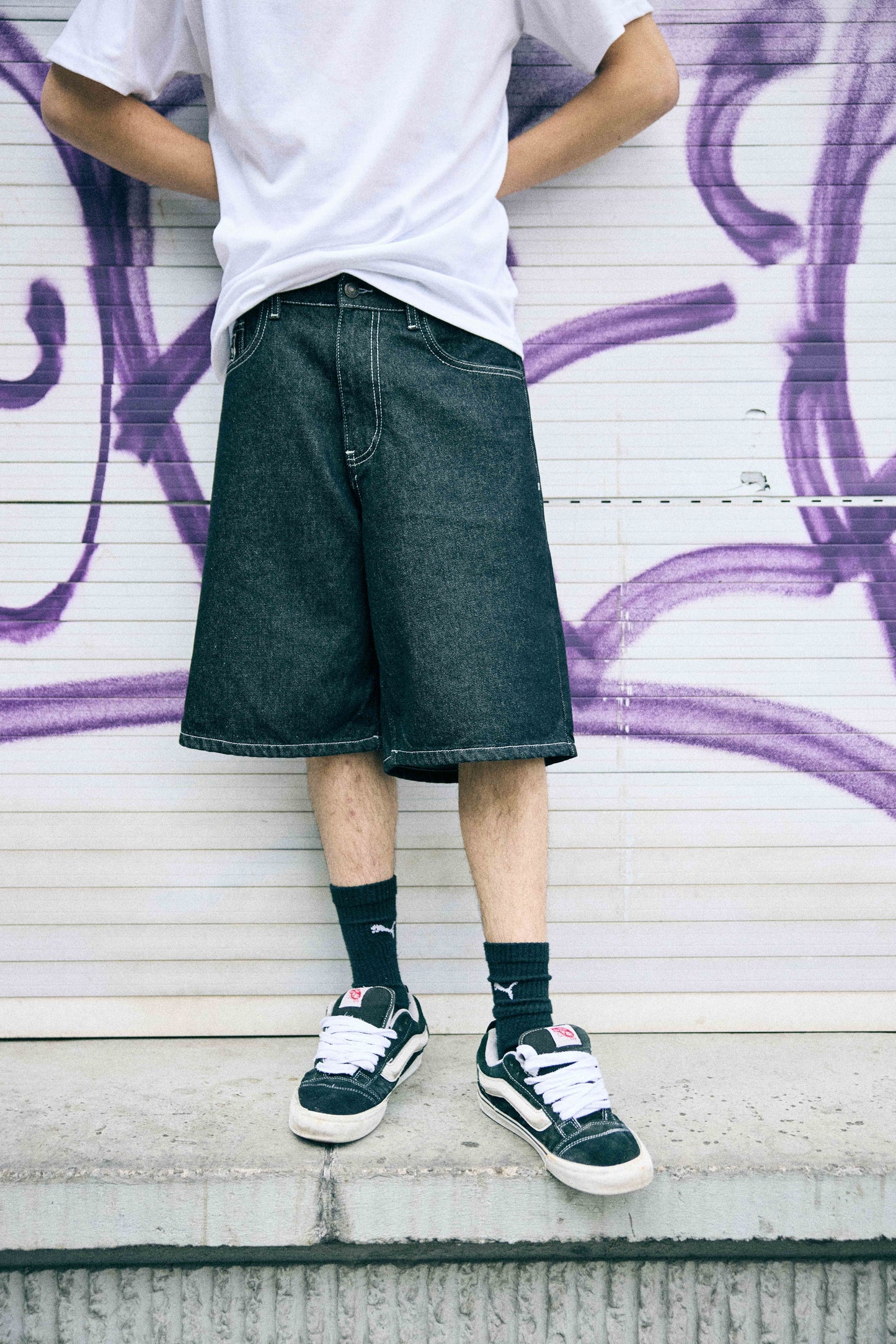 KEEP IT CLEAN - LOOSE SHORT - BLACK  GRAFFITI TAG