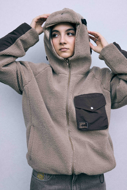 K.I.C. URBAN SHERPA JACKET MOCHA BROWN