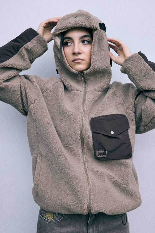K.I.C. URBAN SHERPA JACKET MOCHA BROWN