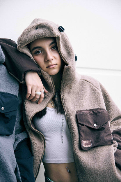 K.I.C. URBAN SHERPA JACKET MOCHA BROWN