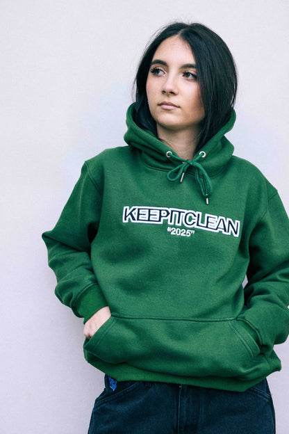KEEP IT CLEAN -EVERBOLD GREEN HOODIE