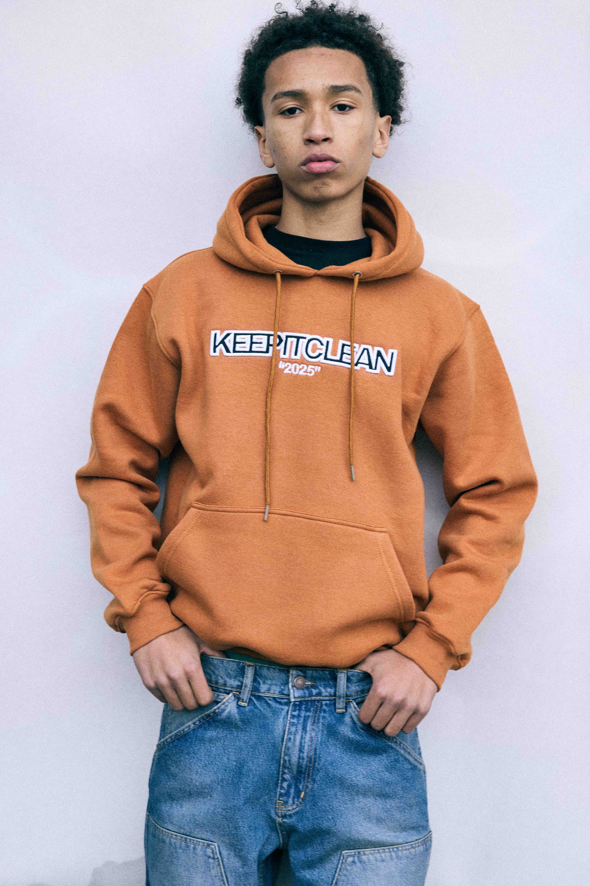 KEEP IT CLEAN -EVERBOLD CAMEL  HOODIE