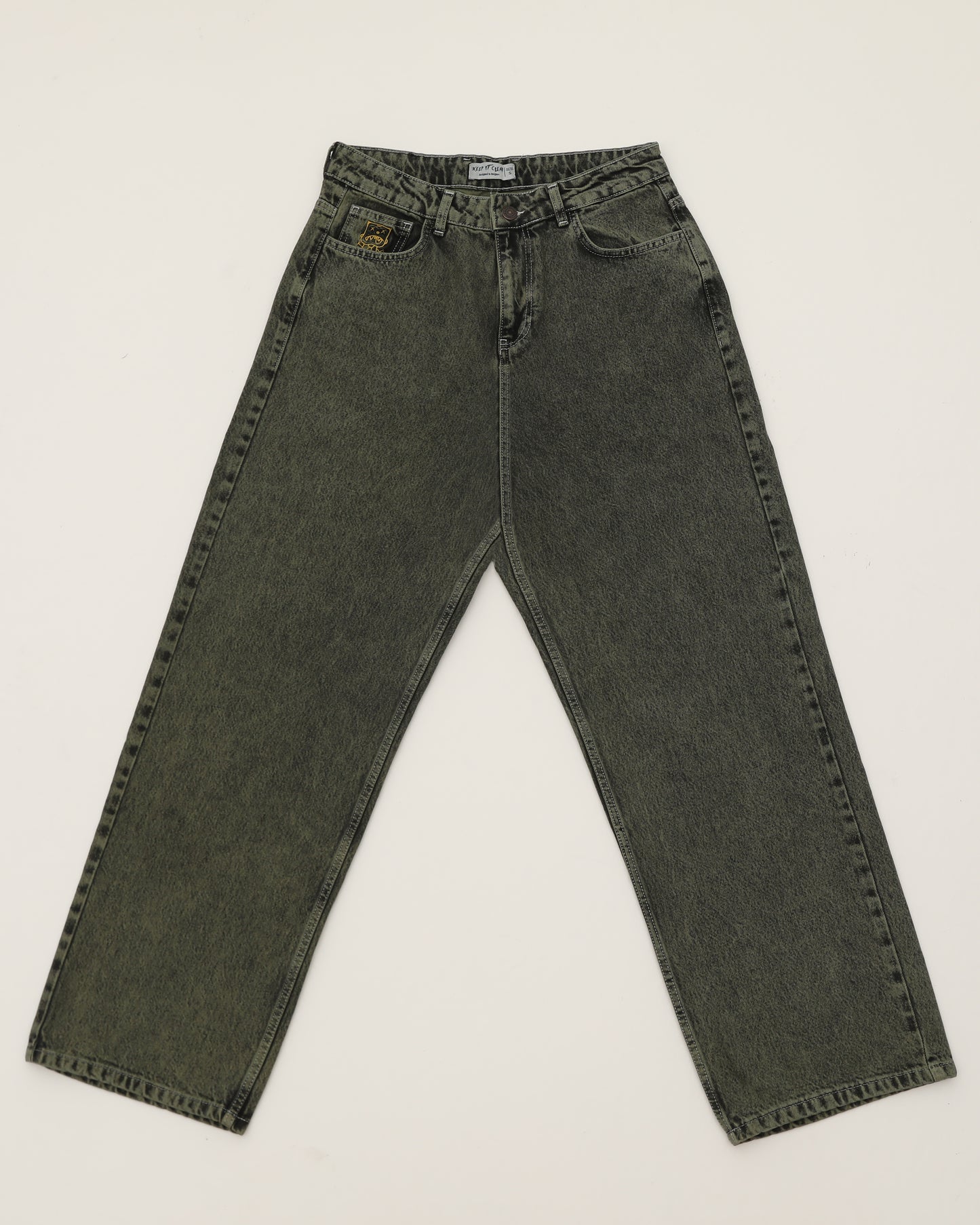 KEEP IT CLEAN - LOOSE PANT - BLACK/GREEN