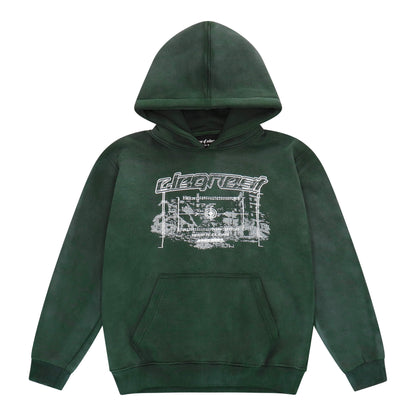 KEEP IT CLEAN - CLEANEST HOOD - BOTTLE GREEN ACID WASH